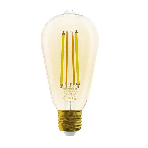SONOFF B02-F-ST64 viedā LED spuldze ar pavedienu, 7W, E27, 1800-5000K, Wi-Fi