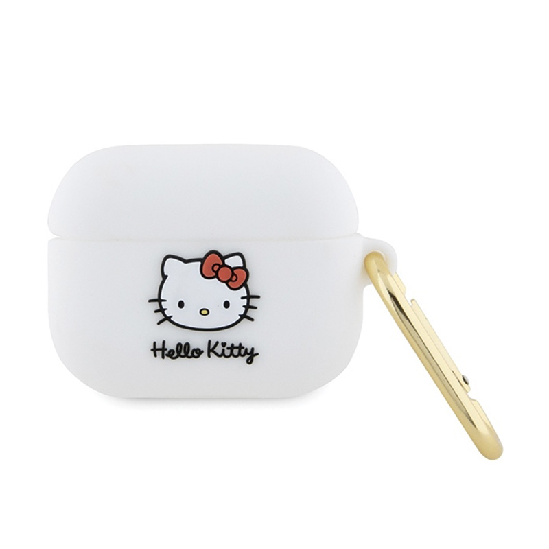 Hello Kitty Silikonais 3D Kitty Head korpuss AirPods Pro - balts