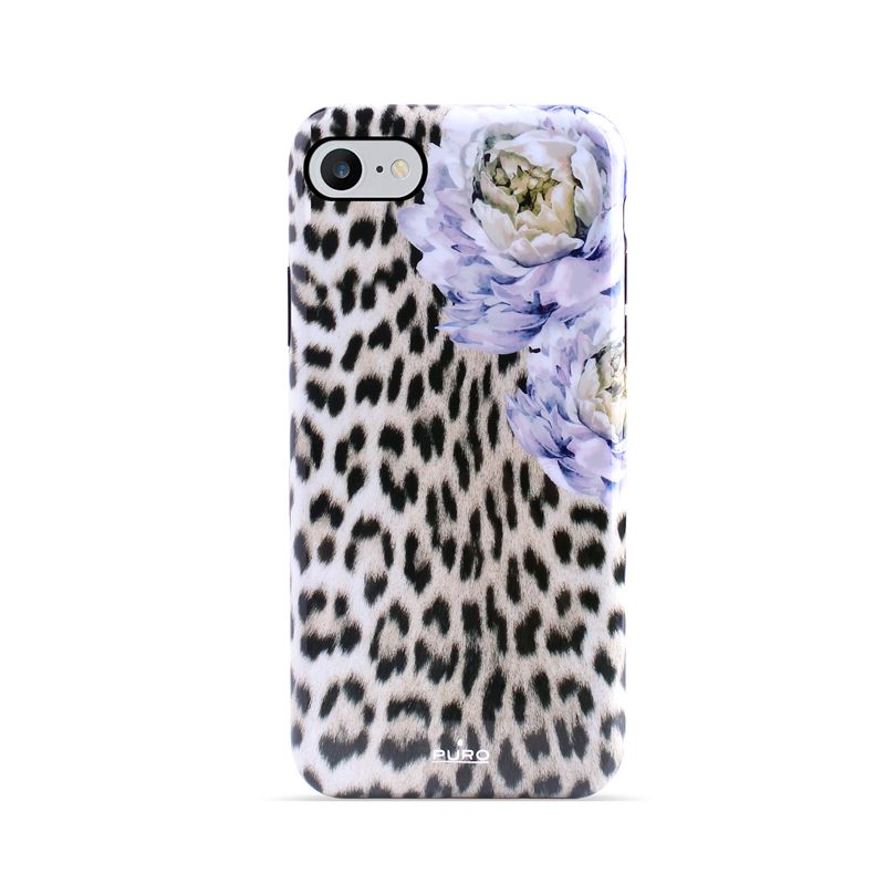 PURO Glam Sweet Leopard - maciņš iPhone SE 2020/8/7 / 6s (Leo Peonies)