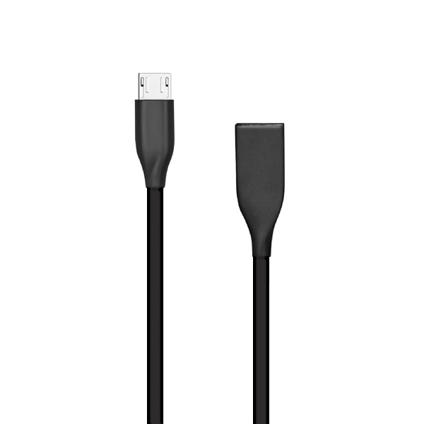 Silicone kabelis USB - Micro USB (melns, 2m)