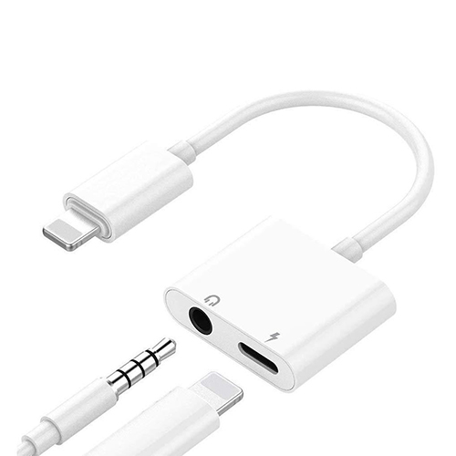 iPhone Lightning uz 3.5 mm austiņu ligzdas adapteris (dubults)