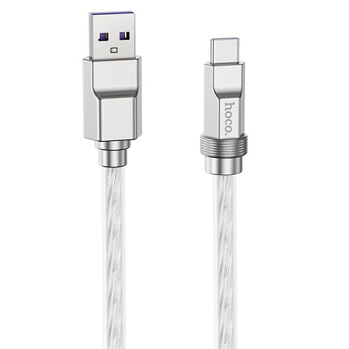 Silicone Kabelis HOCO Type-A - Type-C, 100W, caurspīdīgs, 1m