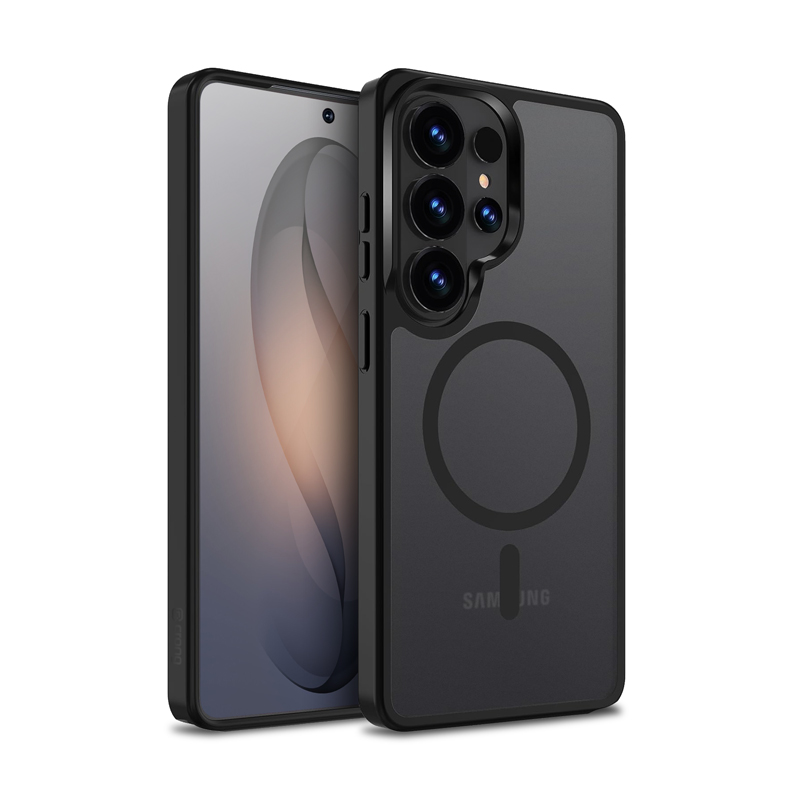 Crong Hybrid Matte Magnetic - MagSafe maciņš Samsung Galaxy S26 Ultra (melns)