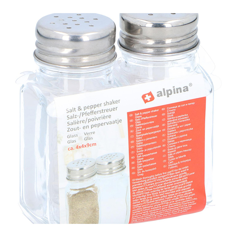 Alpina stikla sāls un piparu trauciņu komplekts, 2 gab.