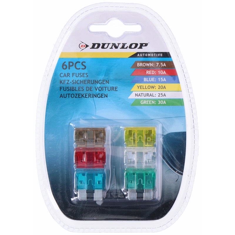 Dunlop automašīnas drošinātāju komplekts, 6 gab.