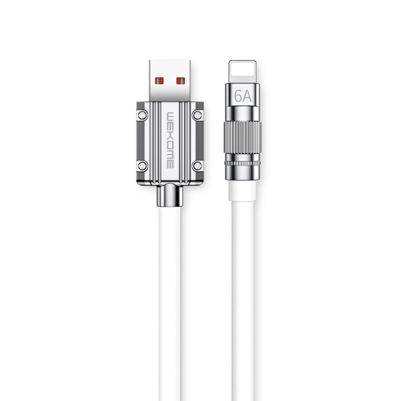 WEKOME WDC-186 Wingle Series - USB-A to Lightning Fast Charging 1m connection kabelis (balts)