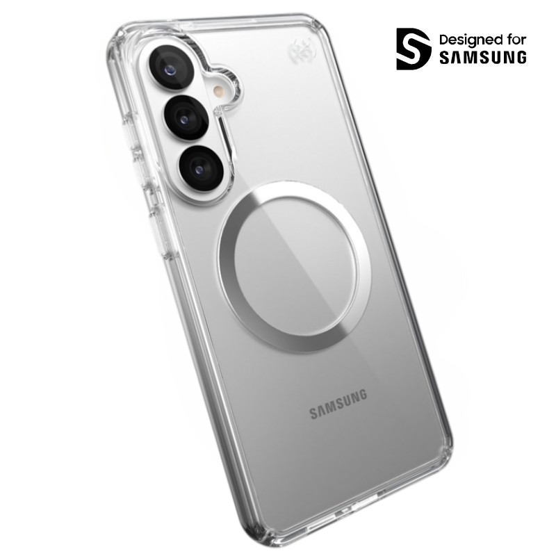 Speck Presidio Perfect-Clear Magnet - Samsung Galaxy S26+ MagSafe maciņš (Clear/Clear/sudrabs)