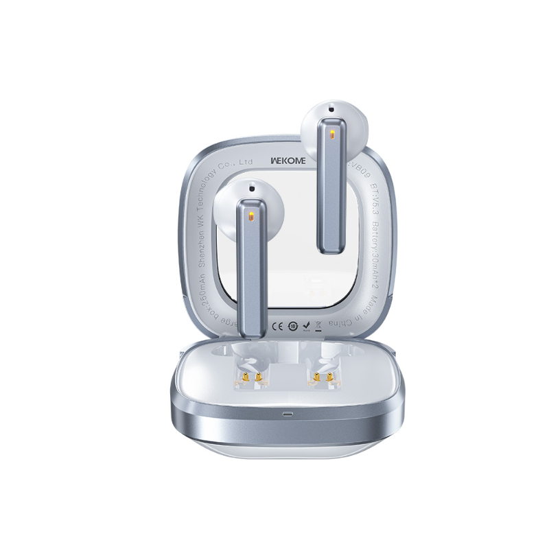 WEKOME VB09 Cyerin Series - Bluetooth wireless austiņas V5.3 TWS with charging maciņš (balts)