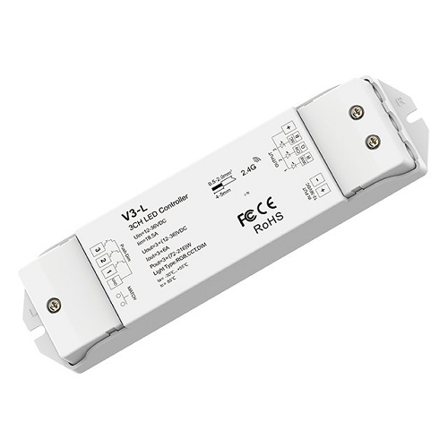 V3-L LED Controller 12-48V, 3x 6A, ar Push DIM