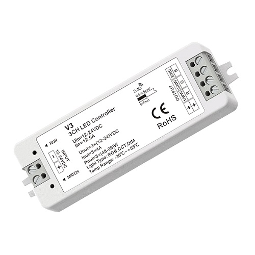V3 LED Controller priekš RGB, 12-24V, 3x 4A