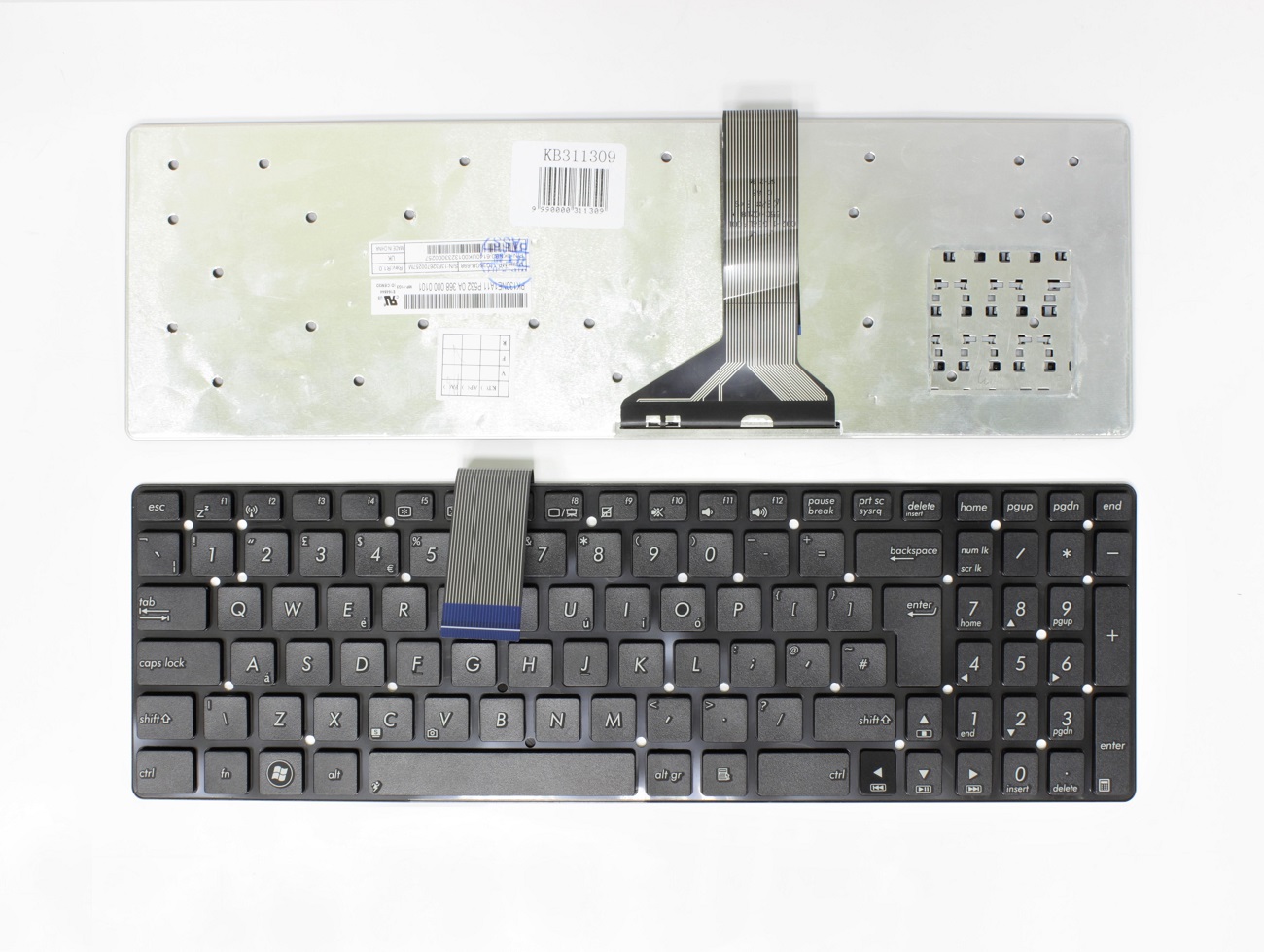 Keyboard ASUS: K55, K55A, K55V, K55M, K55X, UK