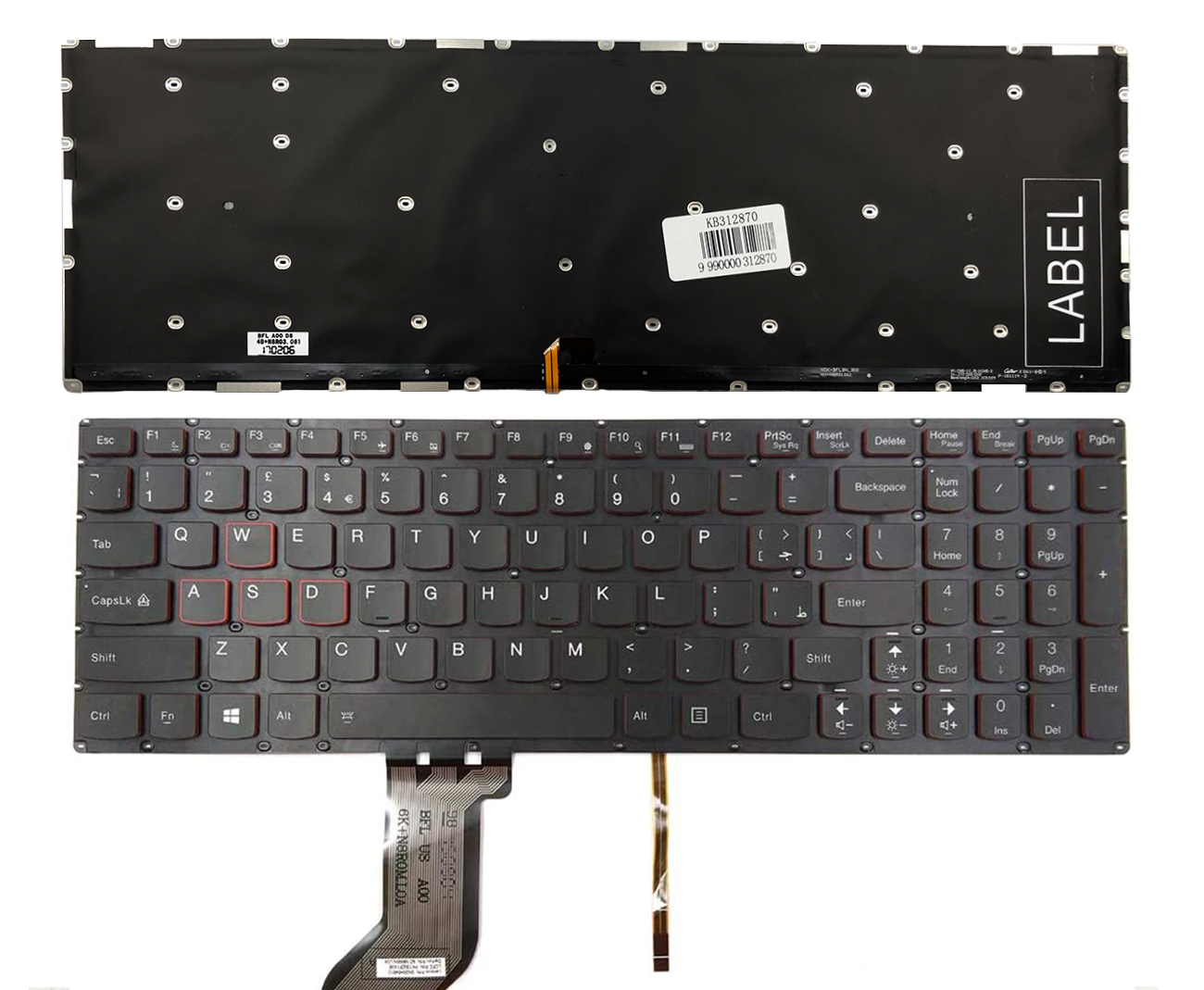 Keyboard Lenovo: Ideapad Y700, Y700-15ISK, Y700-17ISK with backlight