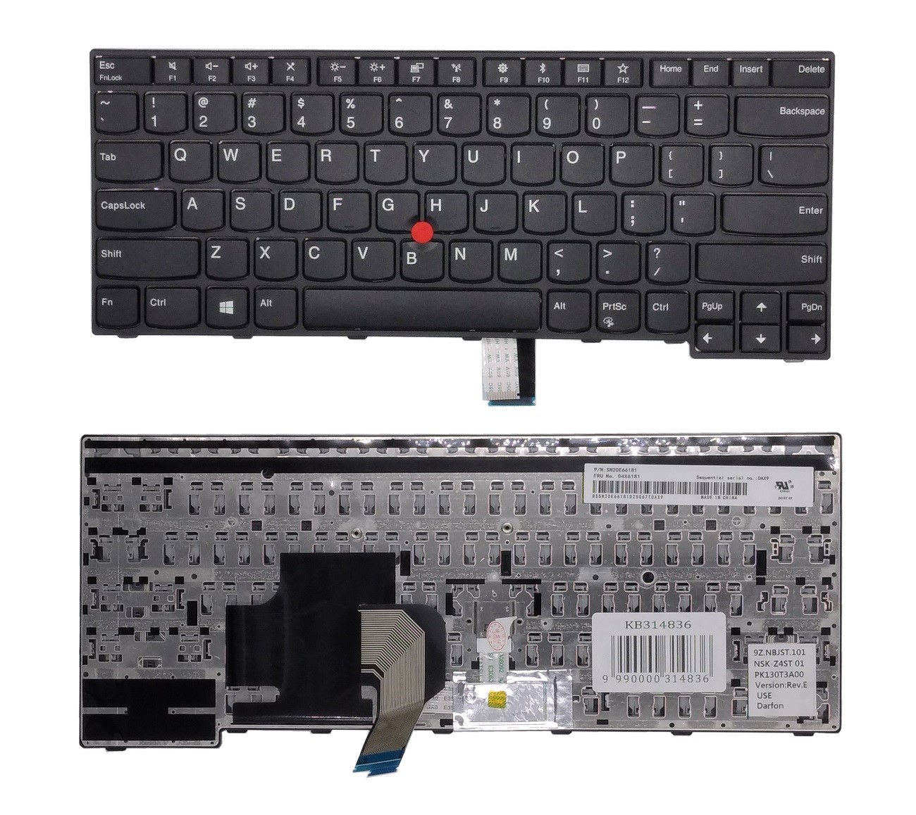 Keyboard LENOVO Thinkpad E470, with trackpoint, US