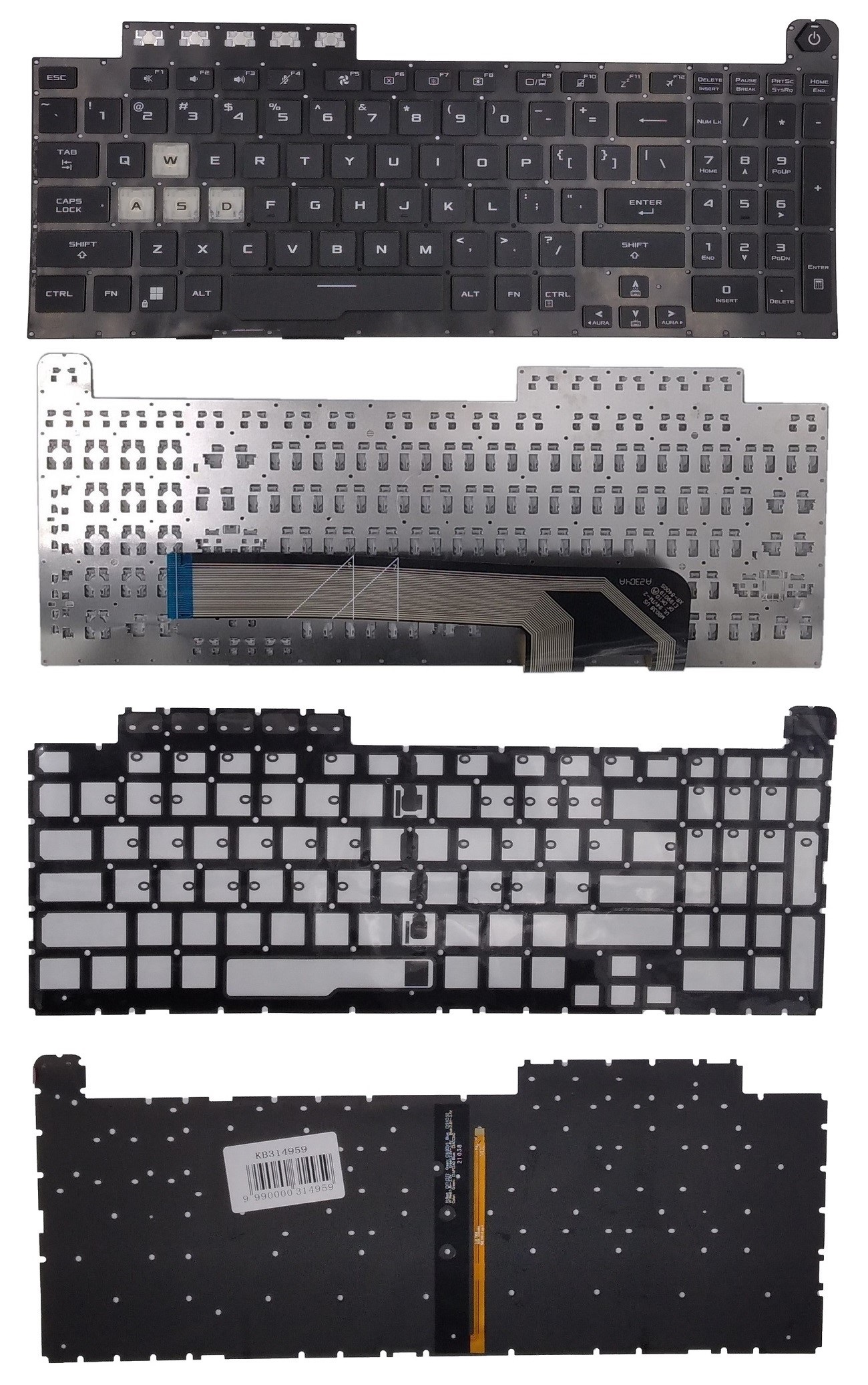 Keyboard ASUS FA506, FA706, US, with RGB backlight