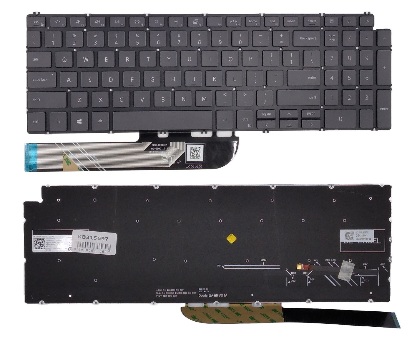 Keyboard DELL Inspiron 5584, 5590, 5593, 5594, 5598, with Backlight