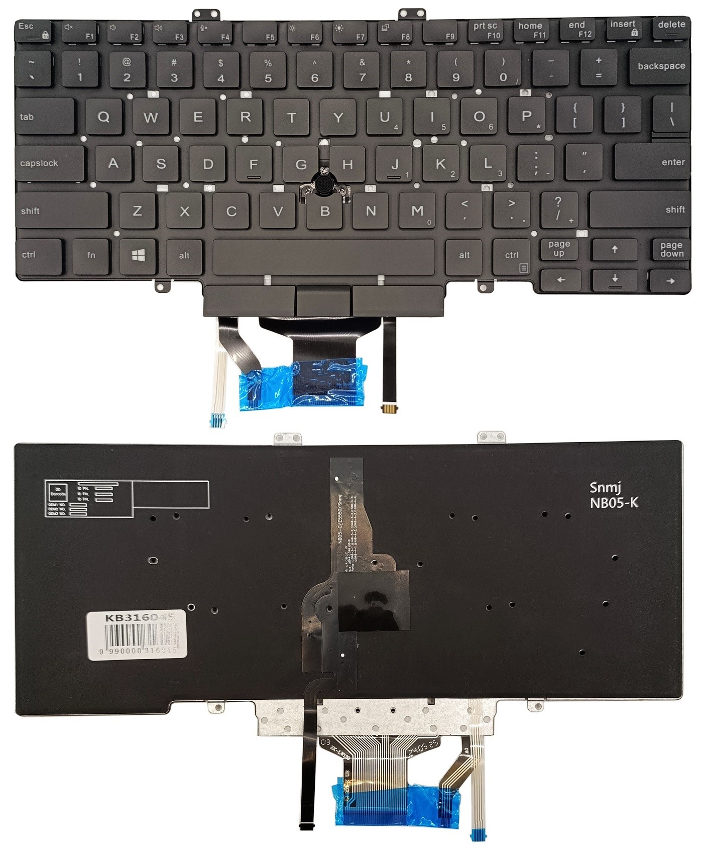 Keyboard DELL Latitude 5400, with  trackpoint