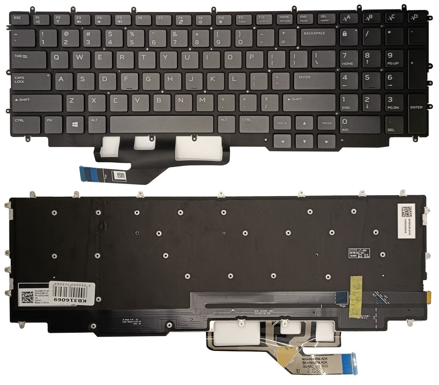 Keyboard DELL G7 17 7700, with backlight, US