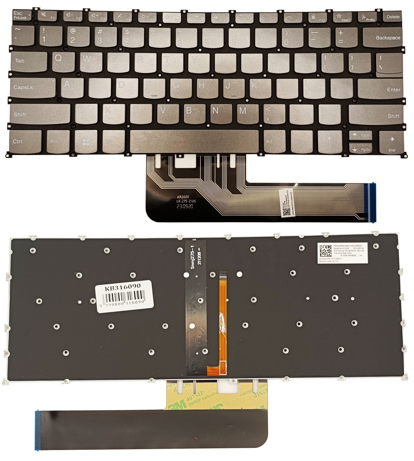Keyboard LENOVO Thinkbook 14 G2 ITL, with backlight, US