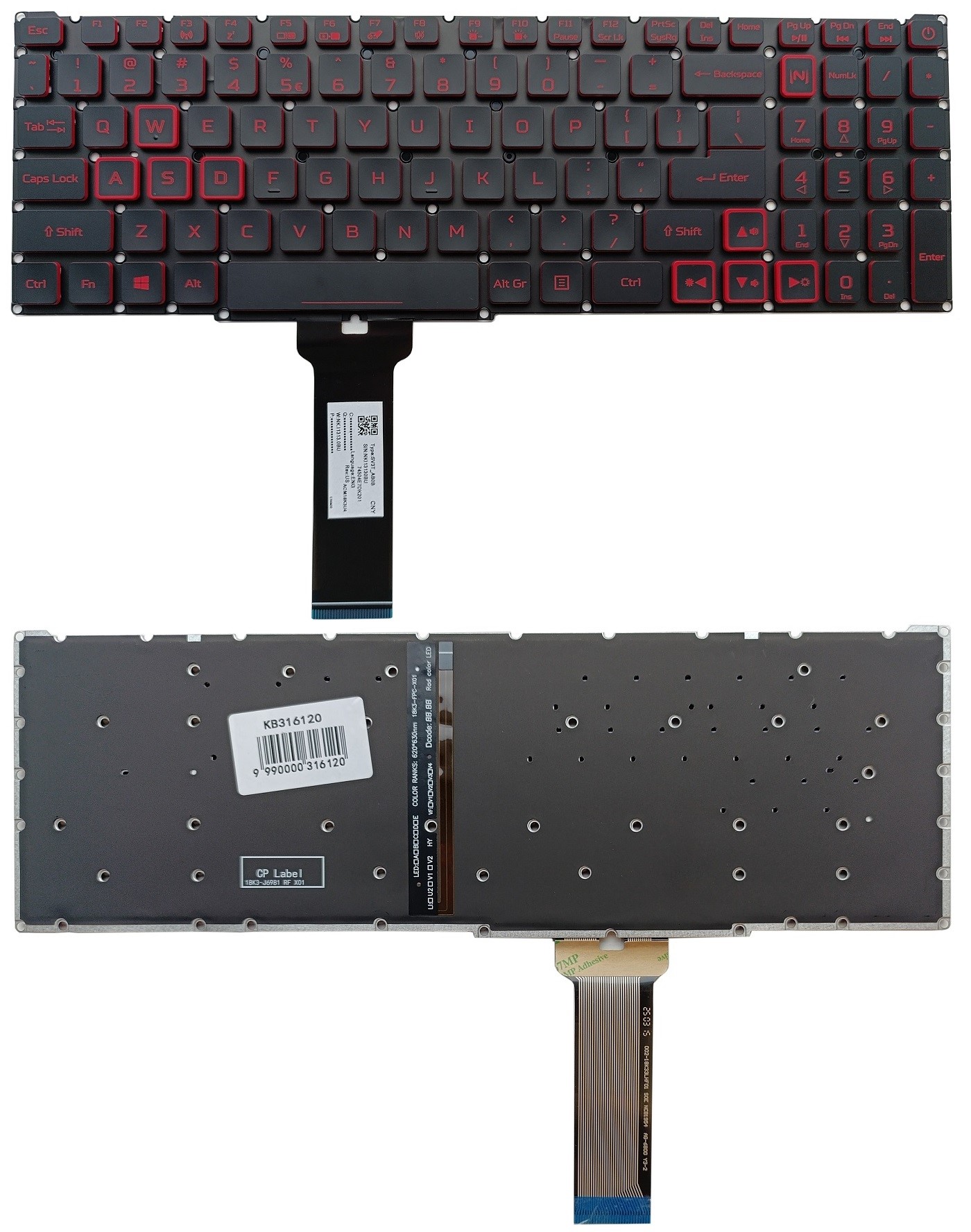 Keyboard ACER: Nitro 5 Gaming AN515-54, AN515-55, AN715-51 with backlight