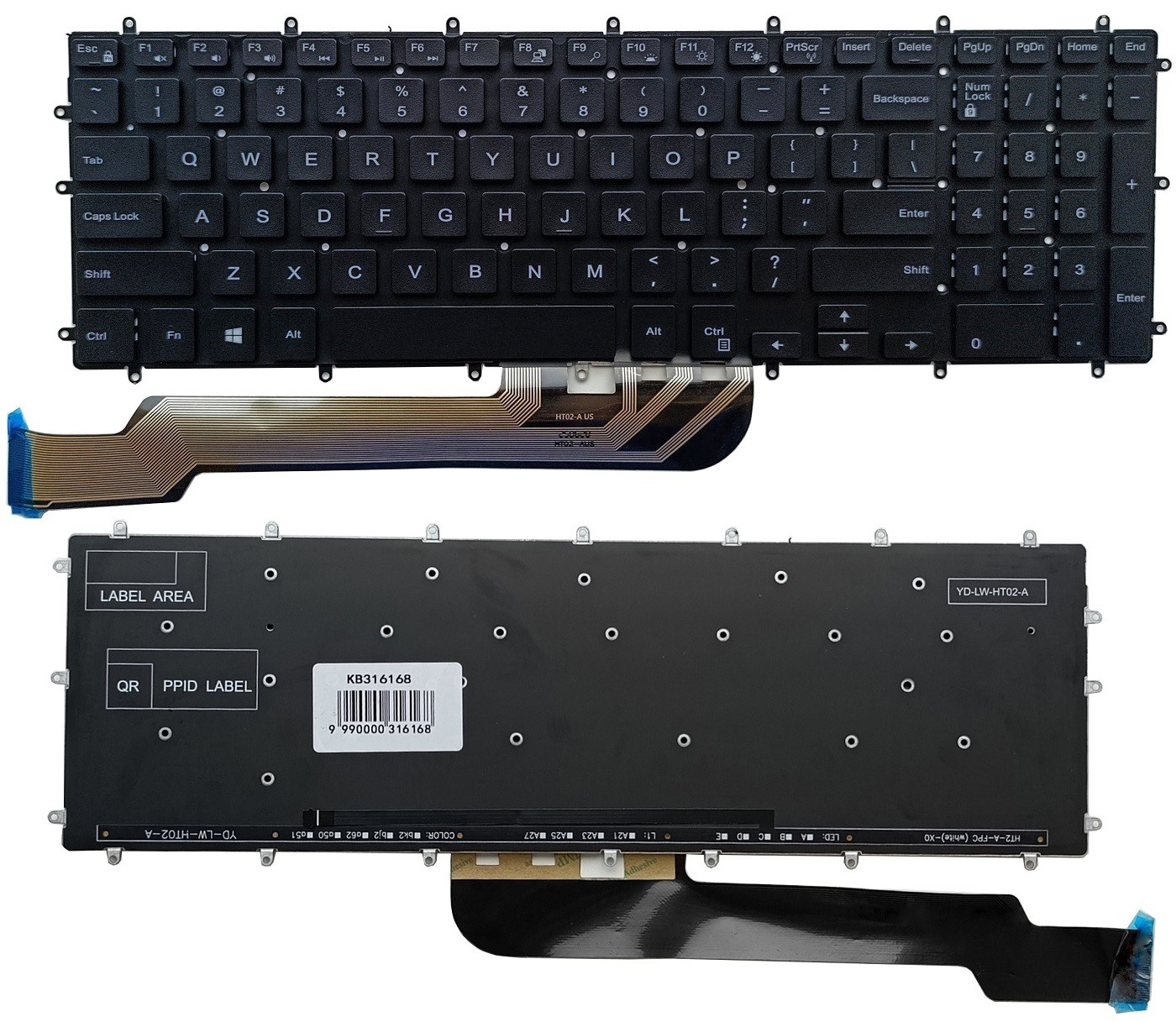 Keyboard DELL Inspiron 5570, 5565, 7566, 7567, 3579, with Backlight