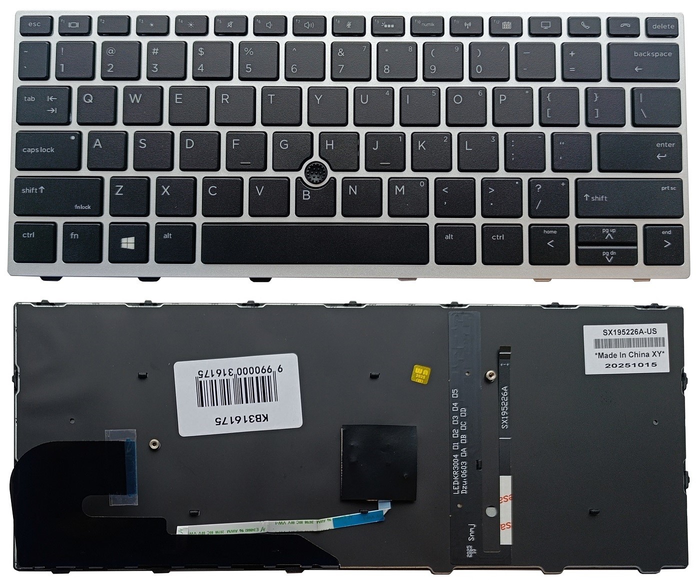 Keyboard HP Elitebook 730, 735, 830 G5/G6, with backlight and trackpoint
