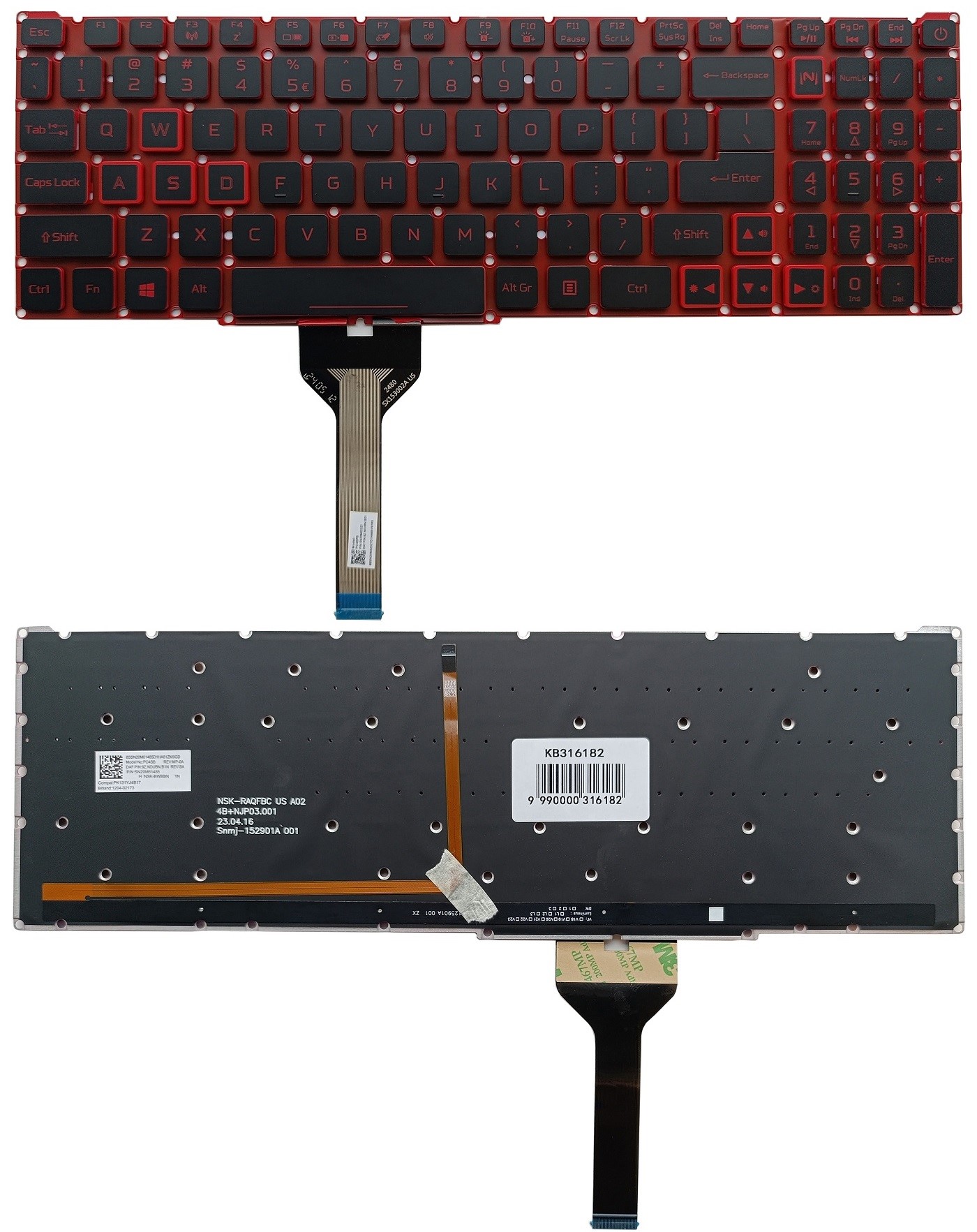 Keyboard ACER Nitro AN515-45, AN515-56, AN515-57, with backlight