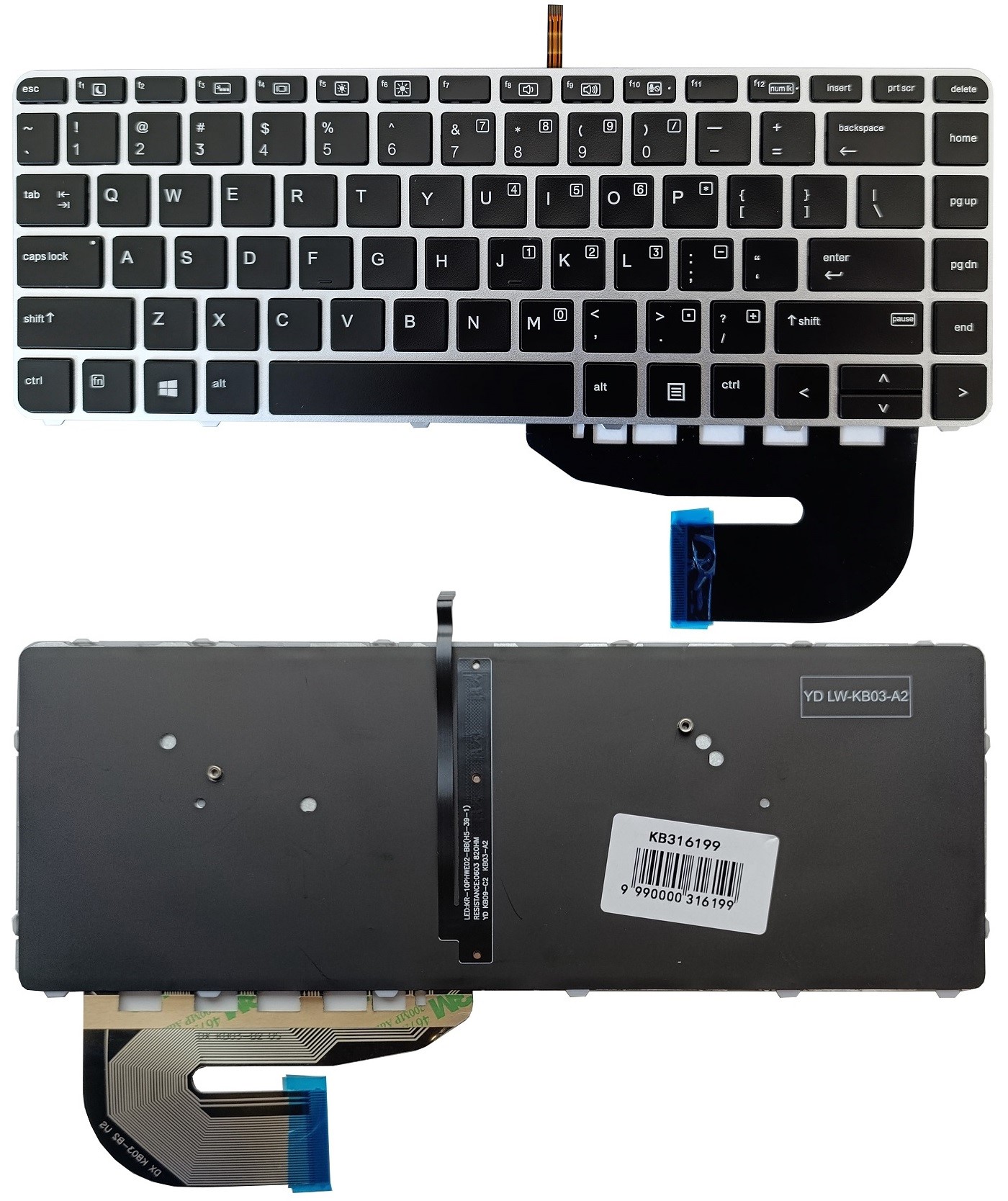Keyboard HP EliteBook 840 G3 G4, with backlight, US