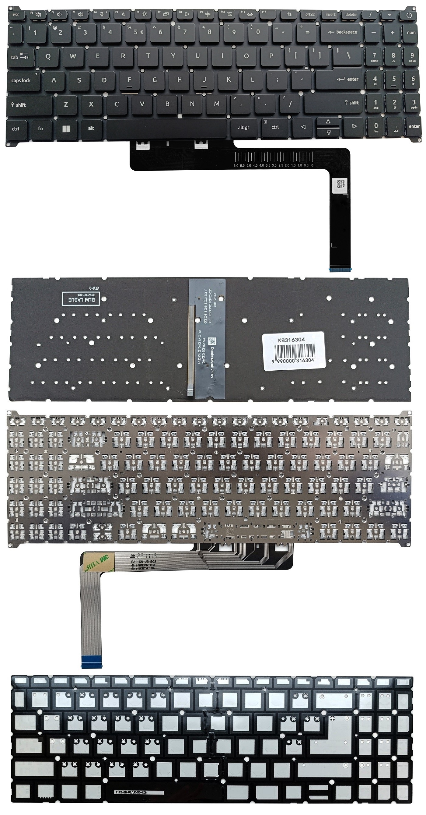 Keyboard ACER Aspire A315-59, A715-76, A715-51G, A515-57, with backlight, US