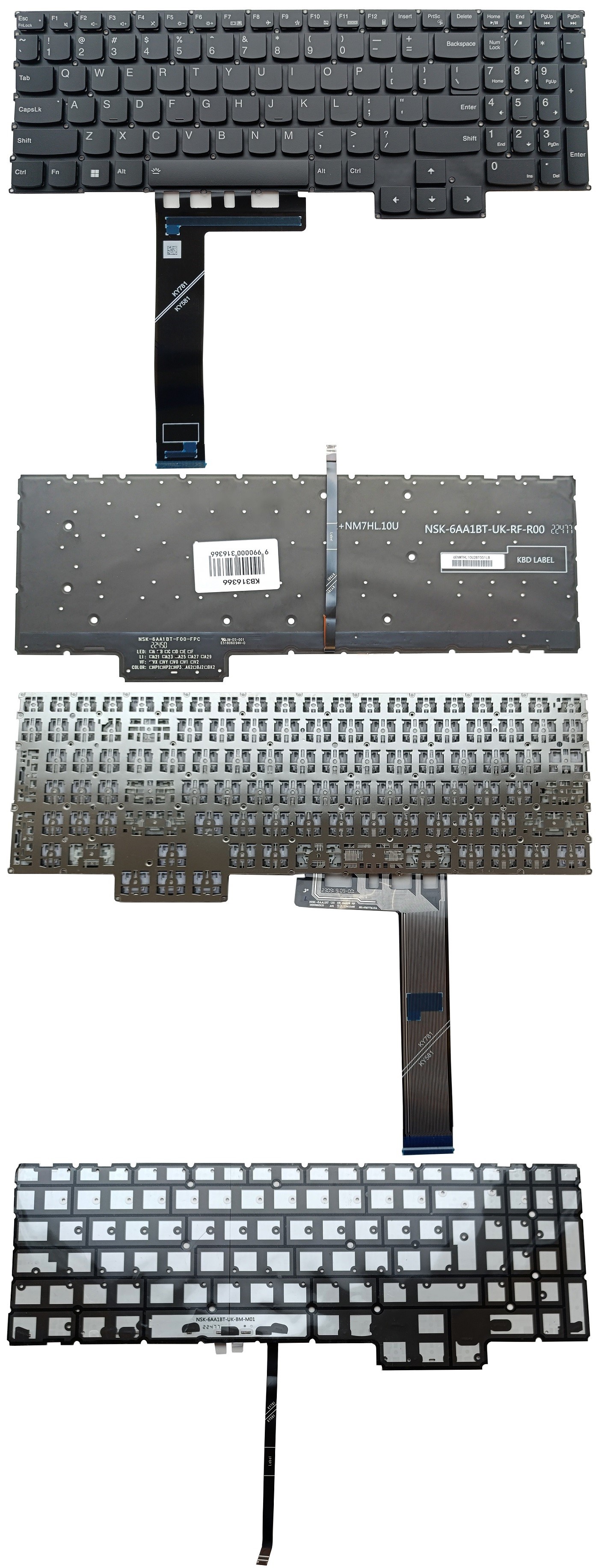 Keyboard LENOVO Legion Pro 5 16IRX8, with backlight, US