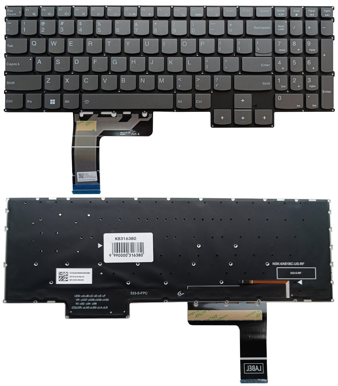 Keyboard LENOVO Legion LOQ 15APH8, with backlight, US