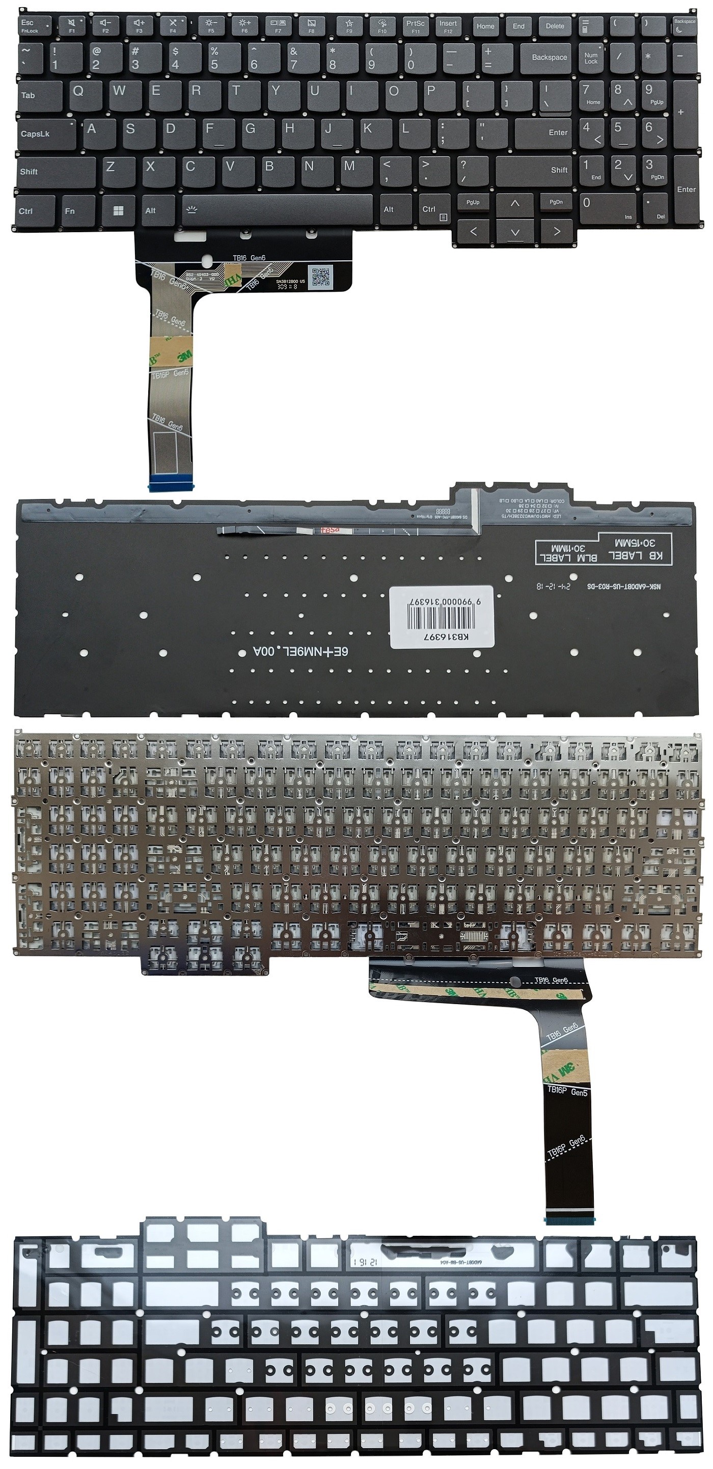 Keyboard LENOVO Thinkbook 16 G6, with backlight, US