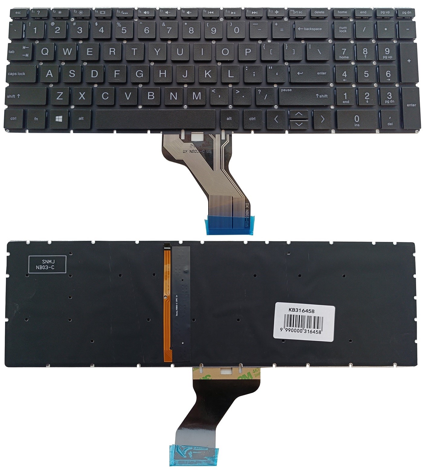 Keyboard HP Pavilion 15-CX, 15-DS, with backlight, US