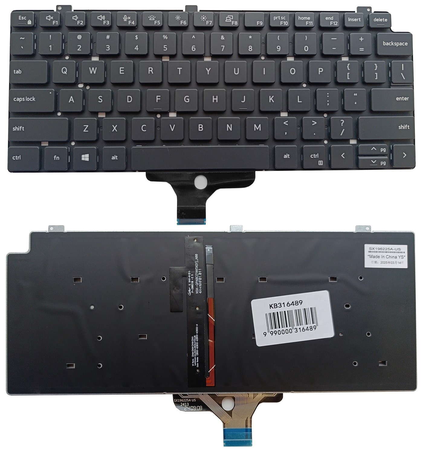 Keyboard DELL Latitude 7310, with backlight, US