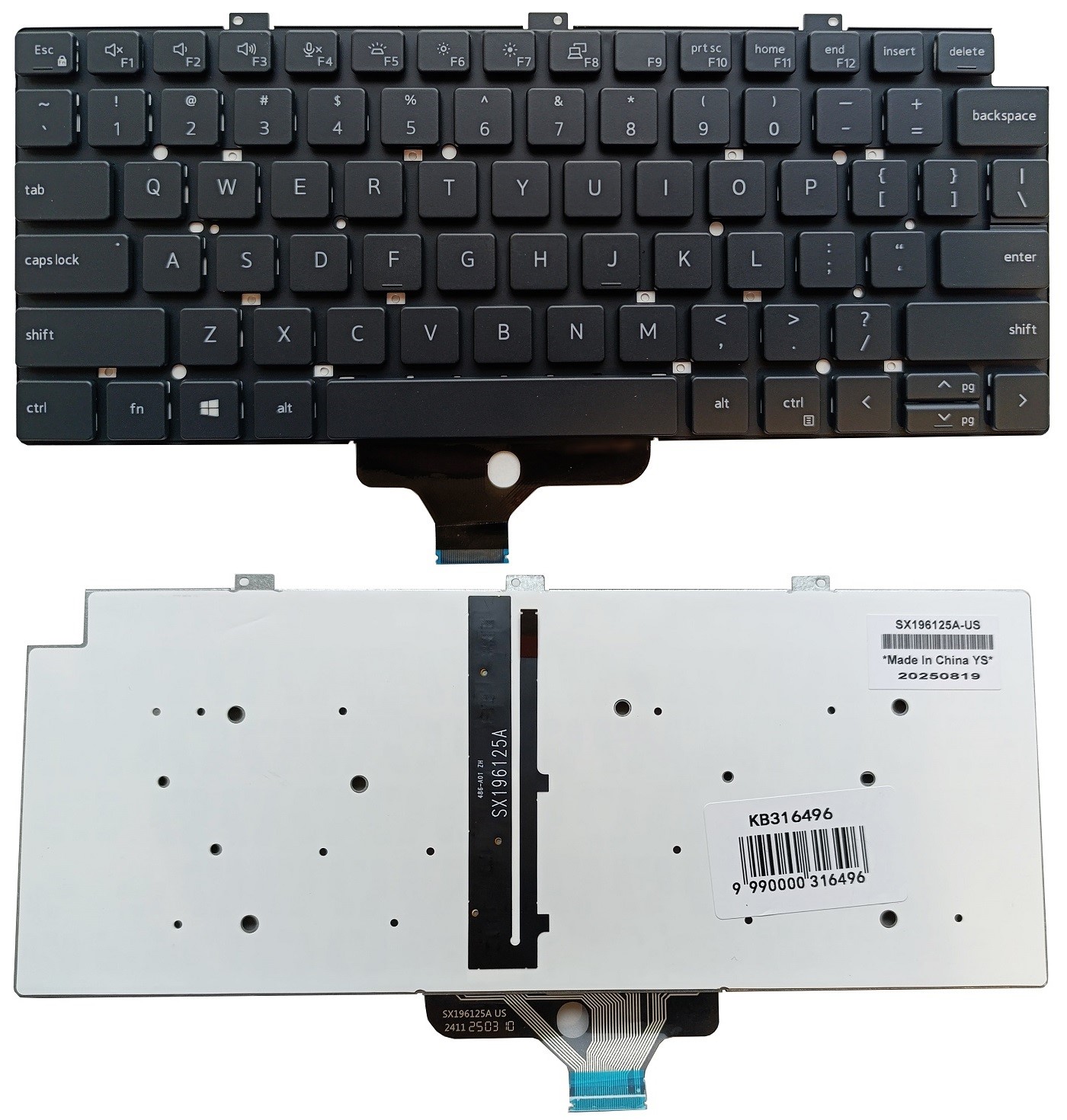 Keyboard DELL Latitude 5320, 5330, 5340, 7320, 7330, with backlight, US