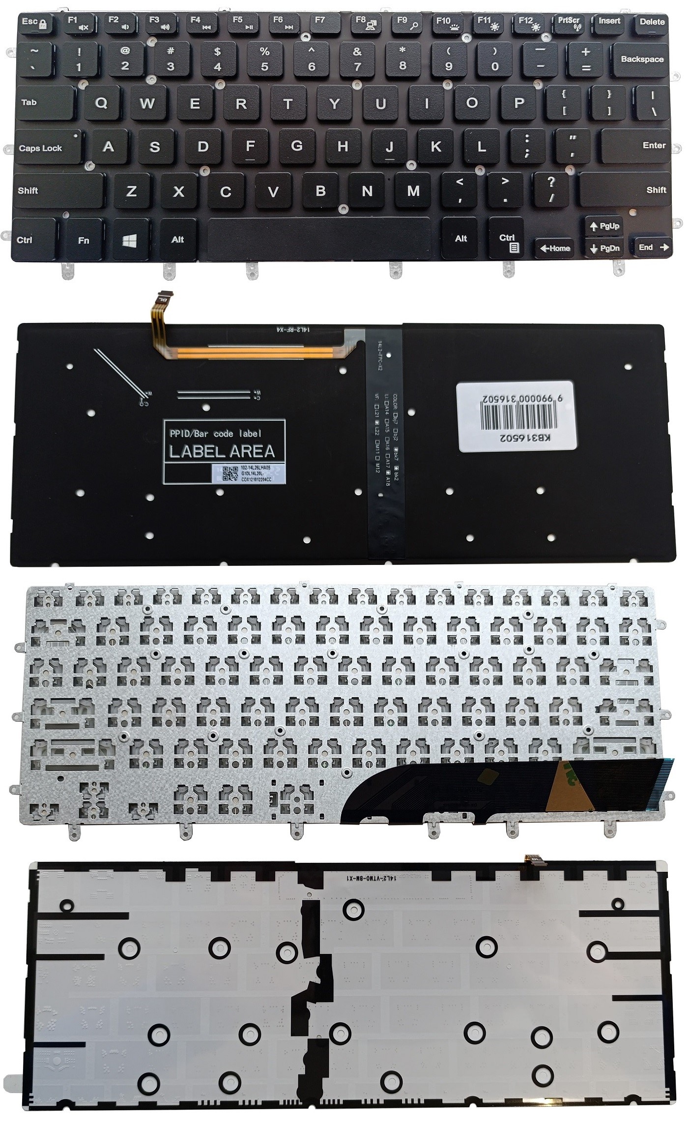 Keyboard DELL Inspiron 7558, 7568, XPS 15 9550, 9560, 9570, with Backlight, US