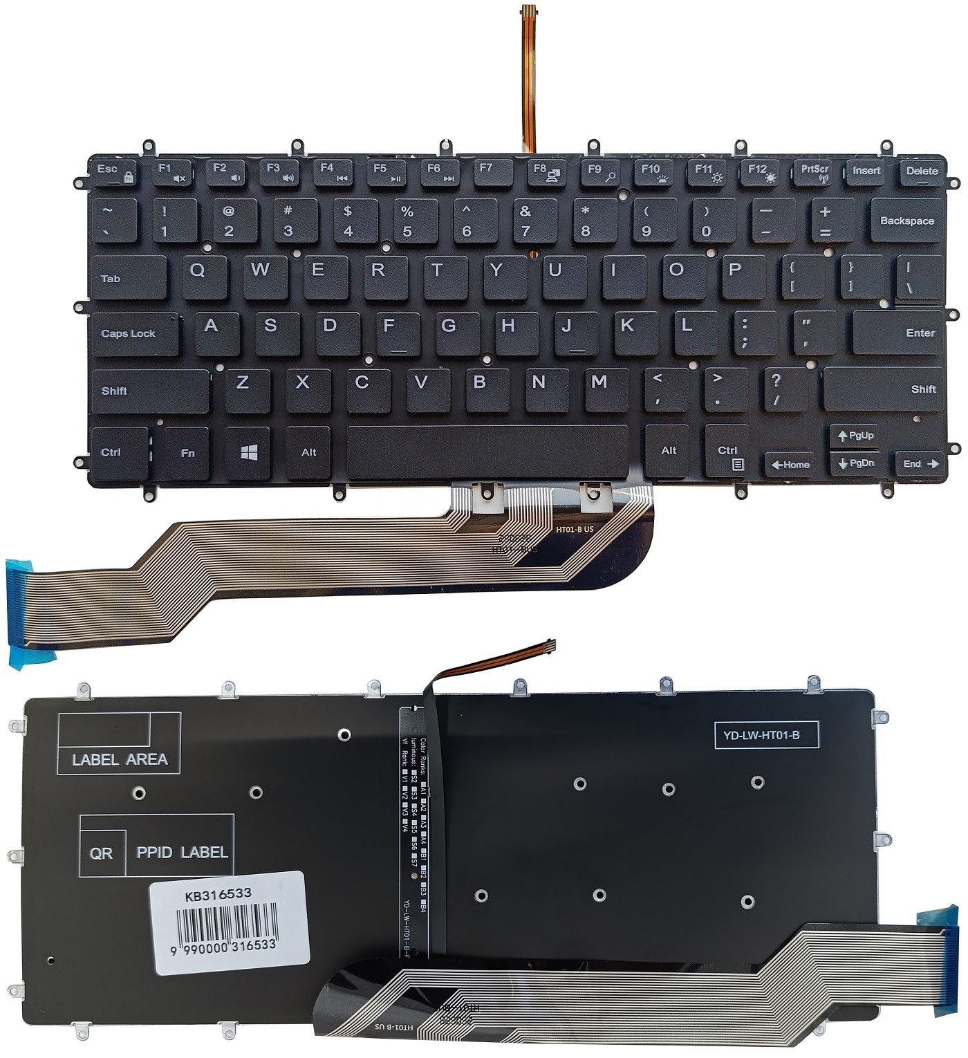 Keyboard DELL Inspiron 7569, 7579, 7368, 5370, with Backlight, US