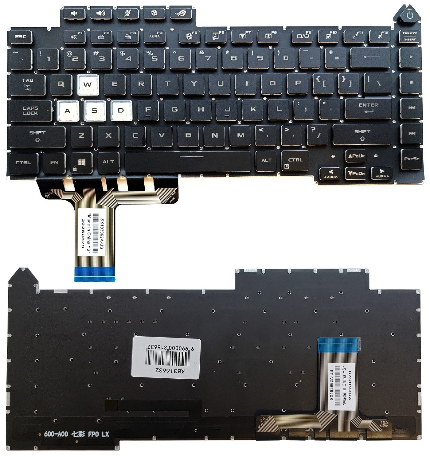 Keyboard ASUS G15 G513, G513Q, G533, with RGB backlight, US