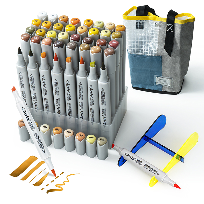 Double-sided Marker Pens ARRTX Oros, 40 Colours, dzeltens tone shade