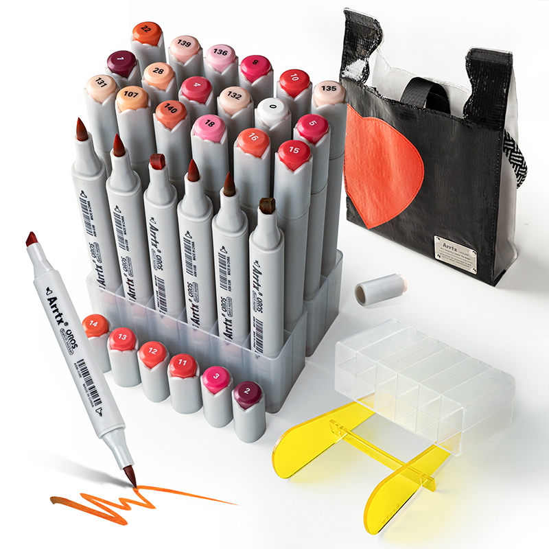 Double-sided Marker Pens ARRTX Oros, 24 Colours, sarkans tone shade