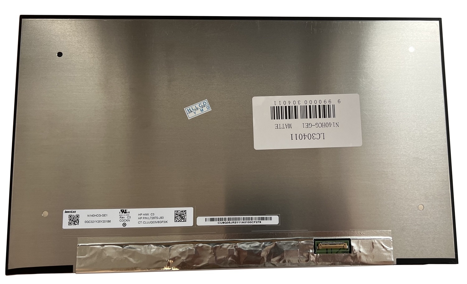 Notebook screen 14.0" 1920x1080 FHD, LED, IPS, SLIM, matte, 30pin (right), A+