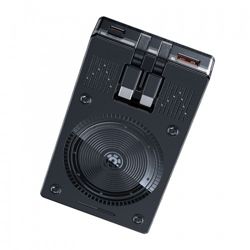 Portatīvais lādētājs WK Design "WP-331" Melns 10000mAh (Bezvadu Charge 15W / PD 20W / QC3.0 22.5W)