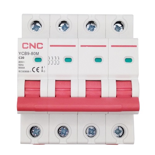 Miniatūrs ķēdes pārtraucējs, 4P, 20A, C klase, 6kA