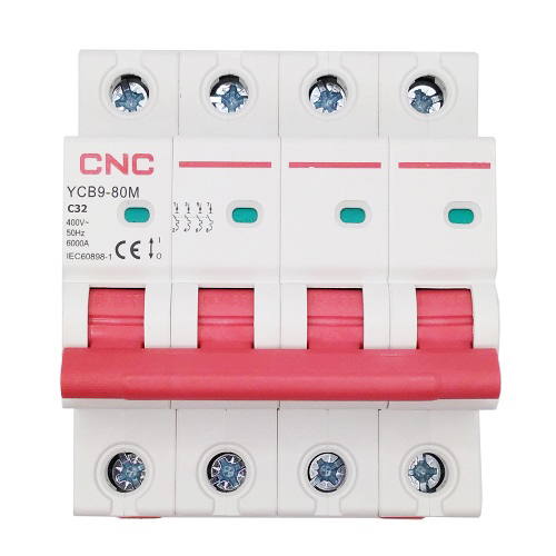 Miniatūrs ķēdes pārtraucējs, 4P, 32A, C klase, 6kA