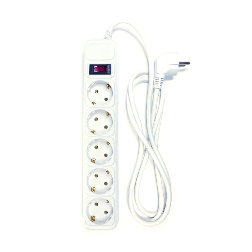 Extension cord 1.8m, 5 sockets, ar switch