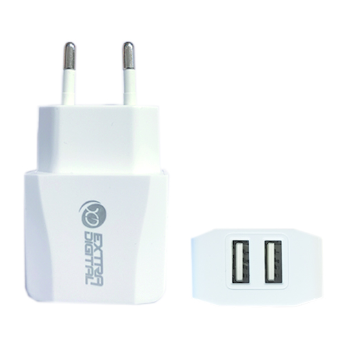 Lādētājs EXTRA DIGITAL 2xUSB: 220V, 2.1A