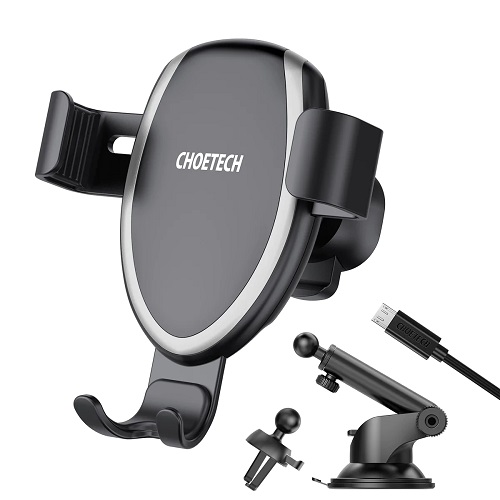Car Phone Mount CHOETECH, ar bezvadu charging function, 10W