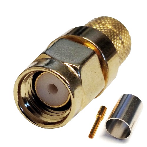 RPSMA-male Crimp Connector priekš RG6 Kabelis