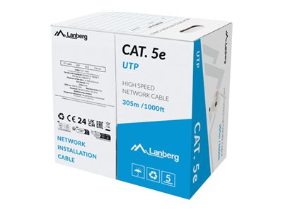 LANBERG LAN kabelis cat.5E 305m ciets CCA