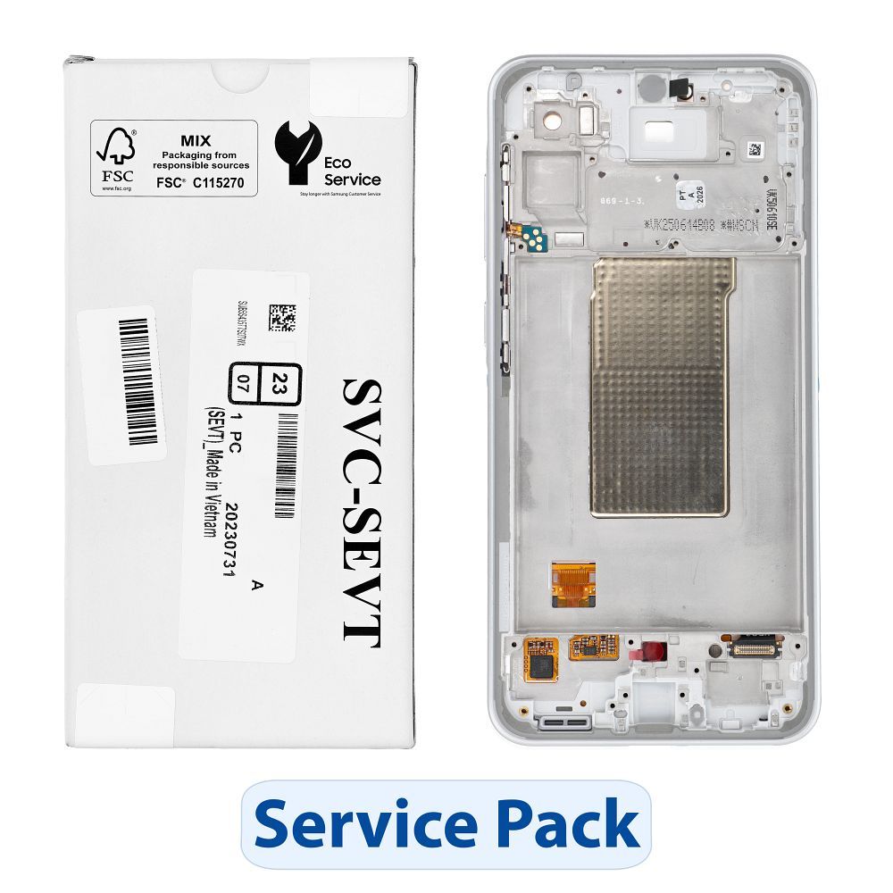 ServicePack LCD displejs SAMSUNG A36 5G A366B balts GH82-36841B