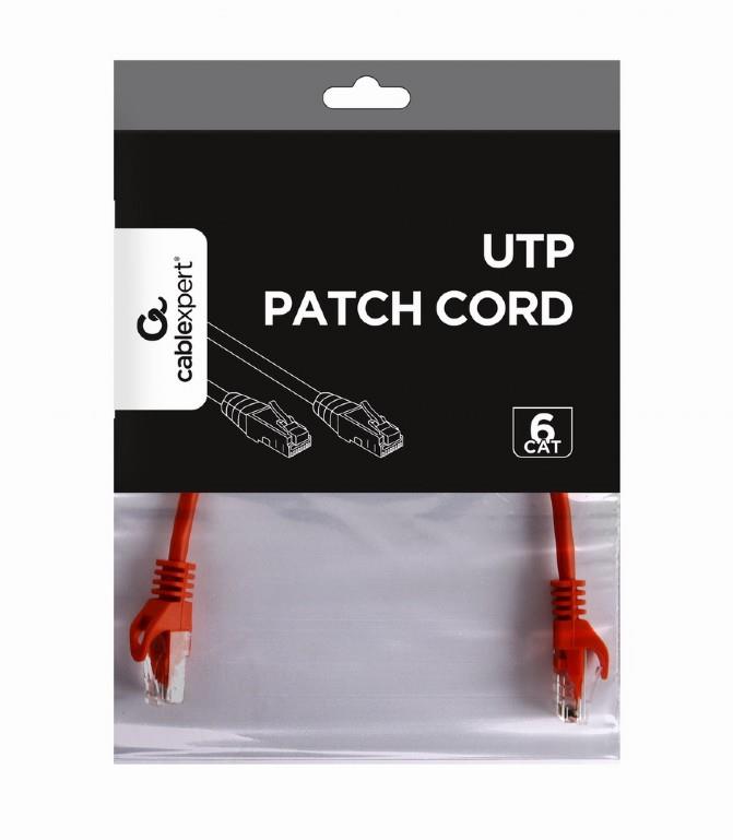 Gembird CAT6 UTP tīkla kabelis 0.25m sarkans